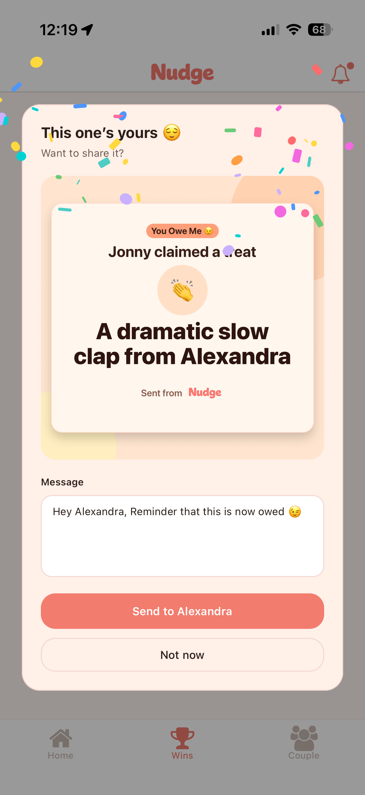 Nudge - Treat unlocked feature